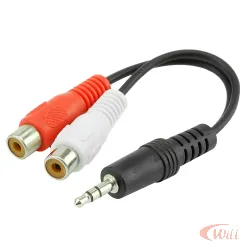 Cabo P2 ST x 2 RCA Femea 15 cm Pix