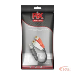 Cabo P2 ST x 2 RCA Femea 15 cm Pix