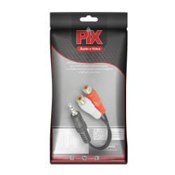 Cabo P2 ST x 2 RCA Femea 15 cm Pix