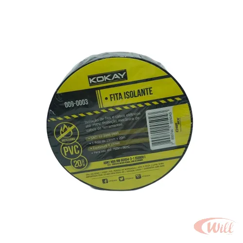 Fita Isolante Anti-chama 19mm 20 Metros Kokay Fita Isolante Anti-chama 19mm 20 Metros Kokay