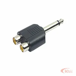 Adaptador Plug P10 Mono para 2 Jack RCA