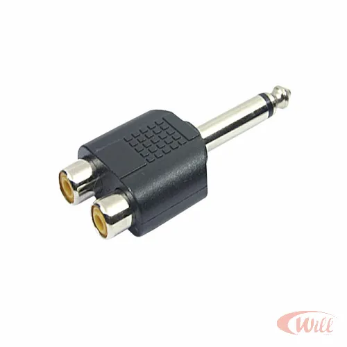Adaptador Plug P10 Mono para 2 Jack RCA Adaptador Plug P10 Mono para 2 Jack RCA