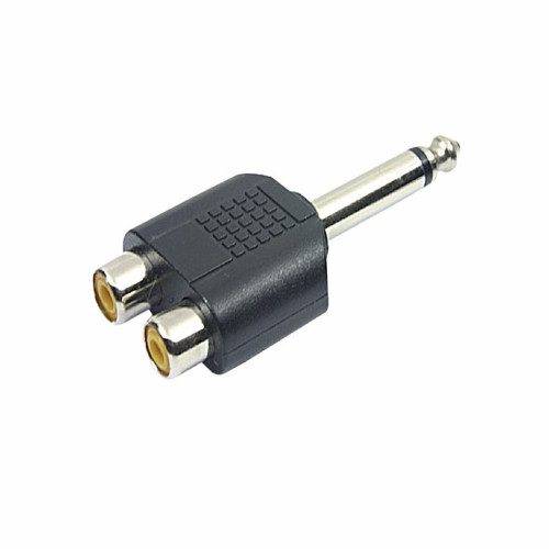 Adaptador Plug P10 Mono para 2 Jack RCA