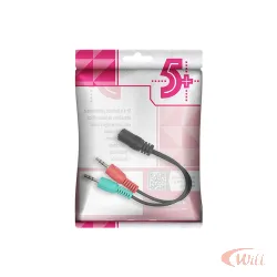 Cabo P3 Femea x 2 P2 Macho 20 cm Para Headset