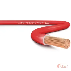 Cabo Flexsil 750v 10mm Vermelho Sil