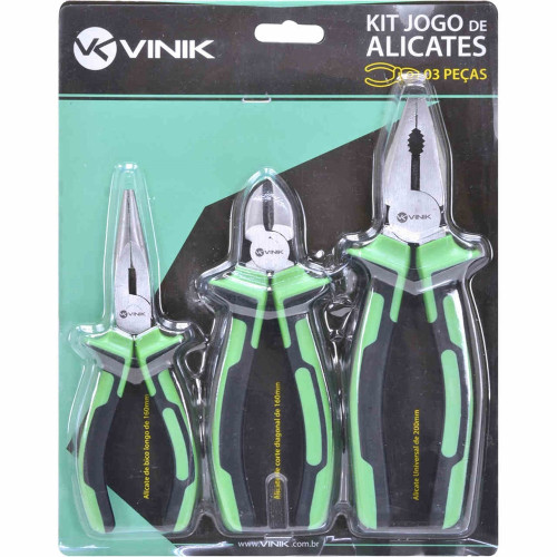 Jogo de Alicates Com 3 Pecas Em Aco Inoxidavel Vinik Jogo de Alicates Com 3 Pecas Em Aco Inoxidavel Vinik