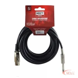 Cabo P10 Mono x Cannon Femea 5 Metros Microfone Mxt