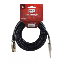 Cabo P10 Mono x Cannon Femea 5 Metros Microfone Mxt