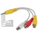 Cabo P3 Estereo + 3 RCA Femea Branco 16CM Pix Cabo P3 Estereo + 3 RCA Femea Branco 16CM Pix