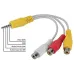 Cabo P3 Estereo + 3 RCA Femea Branco 16CM Pix