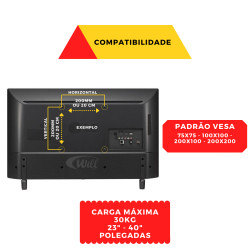 Suporte Tv Articulado 23 a 40, Suporta Ate 30kg Ar-014ctd Mxt