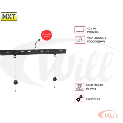 Suporte Tv Fixo 40 a 70 Polegadas Ate 60kg AR-T501BFN