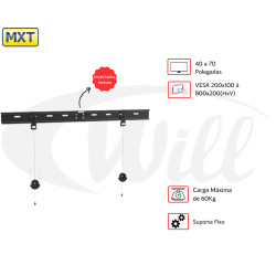Suporte Tv Fixo 40 a 70 Polegadas Ate 60kg AR-T501BFN