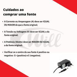 Fonte 5v 1A Plug 5,5mm x 2,1mm