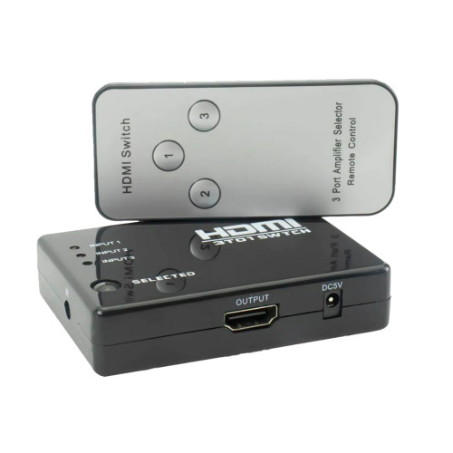 Switch Hdmi 3 Entradas P/ 1 Saida C/ Controle Switch Hdmi 3 Entradas P/ 1 Saida C/ Controle