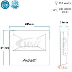 Refletor LED 150w Ecob 6400k Avant
