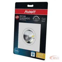 LED Spot Supimpa Quadrado 3000k 5w Avant