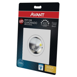 LED Spot Supimpa Quadrado 3000k 5w Avant