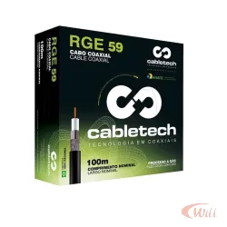 Cabo Coaxial RG59 67% + Tripolar 100 Metros Cabletech