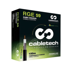 Cabo Coaxial RG59 67% + Tripolar 100 Metros Cabletech