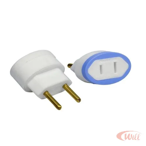 Plug Adaptador 2P 10A 250 Para Pino Chato Daneva Plug Adaptador 2P 10A 250 Para Pino Chato Daneva