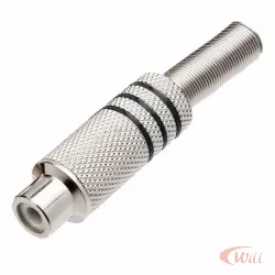 Plug Rca 4mm Niquelado Femea