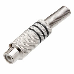 Plug Rca 4mm Niquelado Femea