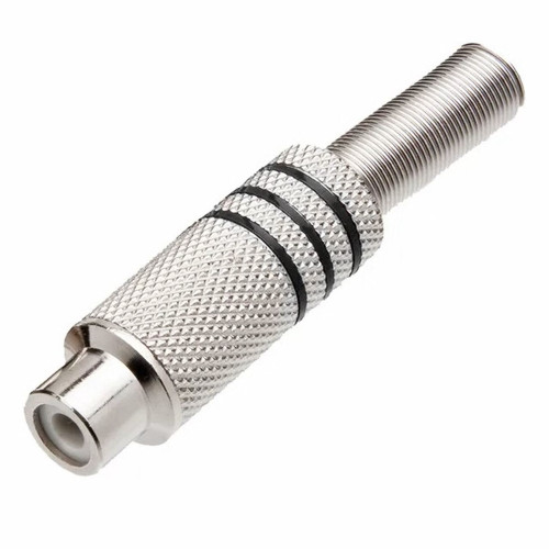 Plug Rca 4mm Niquelado Femea Plug Rca 4mm Niquelado Femea