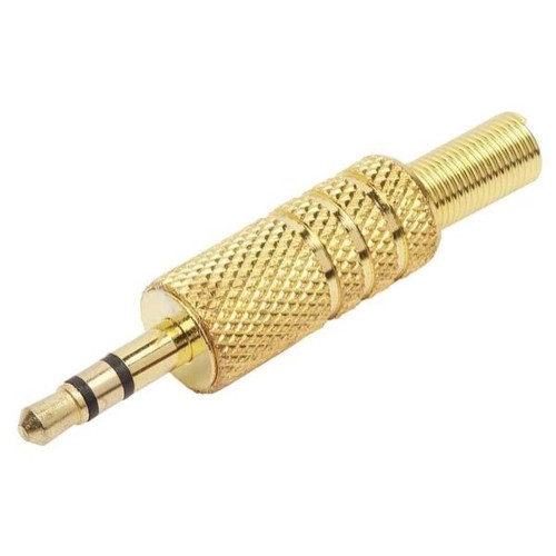 Plug P2 Estereo Metal Dourado Com Mola Plug P2 Estereo Metal Dourado Com Mola
