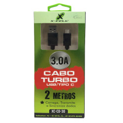 Cabo Tipo C Turbo 3.0 3A 2 Metros X-Cell