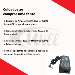 Fonte Bivolt 19v 3.42A 65w Plug 5.5 X 2.5mm Mxt