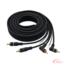 Cabo 2 Rca + 2 Rca 90 Graus 4mm 5 Metros Gold Com Terra Mxt
