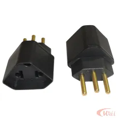 Adaptador 2P + T Preto Mecatool
