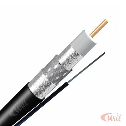 Cabo Coaxial RG06 60% Trishield + Mensageiro Metro Preto Eldtec