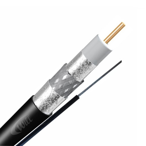 Cabo Coaxial RG06 60% Trishield + Mensageiro Metro Preto Eldtec Cabo Coaxial RG06 60% Trishield + Mensageiro Metro Preto Eldtec