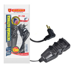 Extensão Paralelo 2x0,75mm Plug 90 Graus 1,5 Metro Megatron
