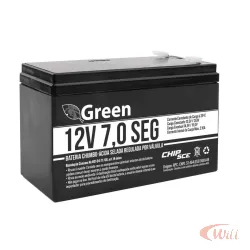 Bateria Selada 12V 7A Segurança Green
