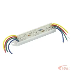 Módulo Retangular Com 9 Leds Rgb IP65 78x18x8 12v