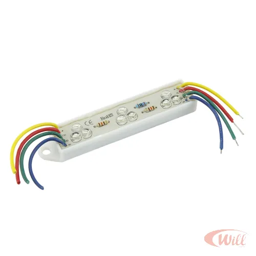 Módulo Retangular Com 9 Leds Rgb IP65 78x18x8 12v