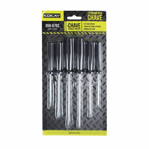 Chave Fenda e Philips 6 Pcs Kokay Chave Fenda e Philips 6 Pcs Kokay
