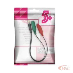 Cabo P3 Macho x 2 P2 Femea Preto 20 cm