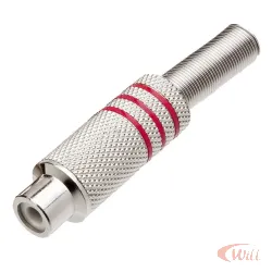 Plug Rca 4mm Niquelado Femea