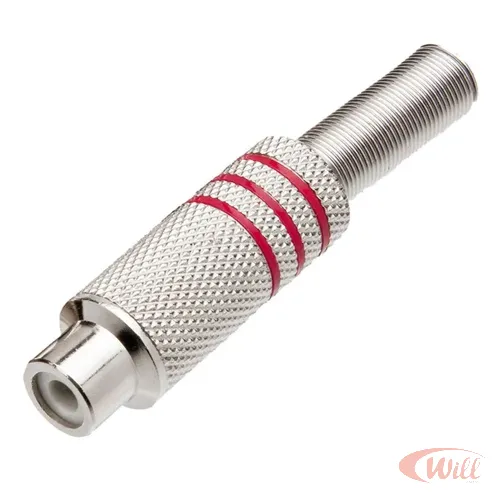 Plug Rca 4mm Niquelado Femea