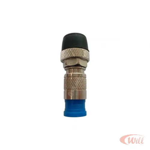 Conector F RG06 Compressão Dupla Vedacao Proeletronic