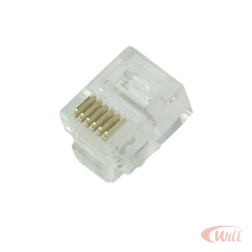 Plug RJ11 6x6 6 Vias Plug RJ11 6x6 6 Vias