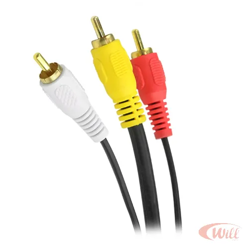 Cabo 3 RCA 3 Metros Coaxial Central Pix