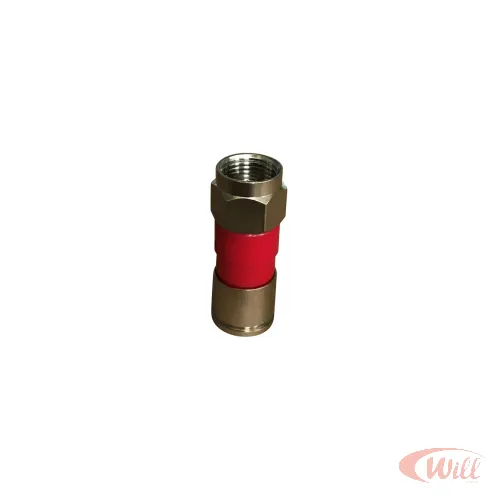 Conector F RG59 Compressão Vermelho Arj