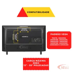Suporte Tv Articulado 13 A 55 PQST-AT55/02 Proeletronic