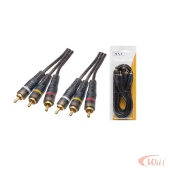 Cabo 3 RCA 1,8 Metro 4mm Profissional Mxt