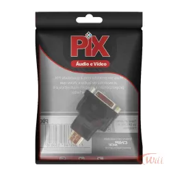 Adaptador DVI-D 24+5 Femea para Hdmi Macho Chip Sce
